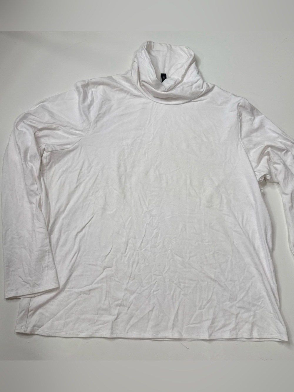 Eileen Fisher Womens XL White Viscose Turtleneck Long Sleeve Top A030826